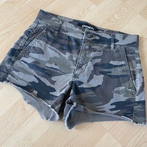 Express camo print shorts